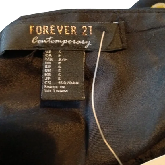 FOREVER 21 Navy Lemon slice ruffle midi tie back dress Small - Picture 6 of 6